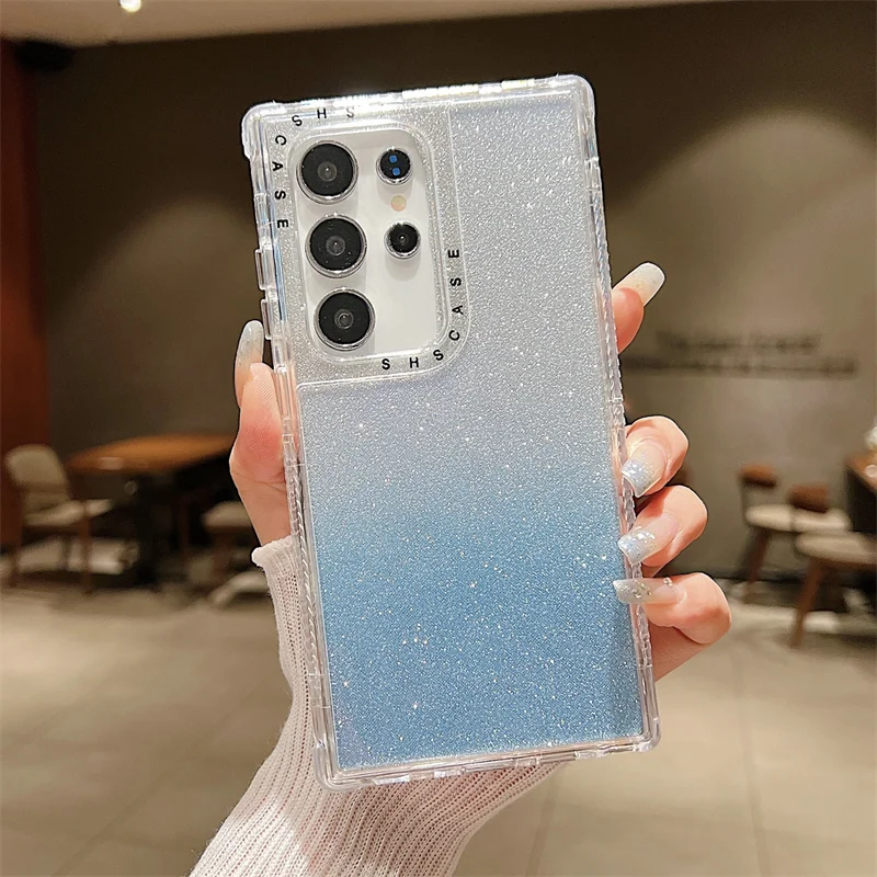 Luxury Flash three in one phone case for Samsung Galaxy S25 S24 S23 S22 S21 Plus Ultra FE  Shockrpoof Cover and Anti Drop Bumper