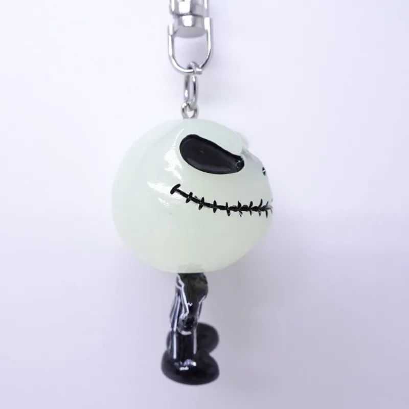 Disney The Nightmare Before Christmas Luminous Keychain Halloween Creative Peripheral Skull Jack Pumpkin Sally Men Women Gifts