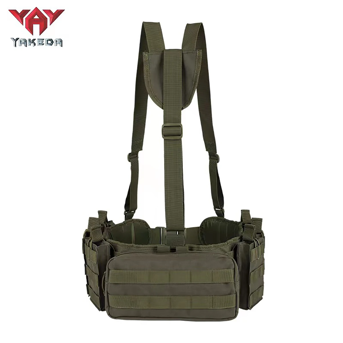 

Yakeda Assault Combat Harness Kit Loaded Gear Y-Straps Hunting Tactical Padded Belt with Harness Tactical Belt Chest Rig