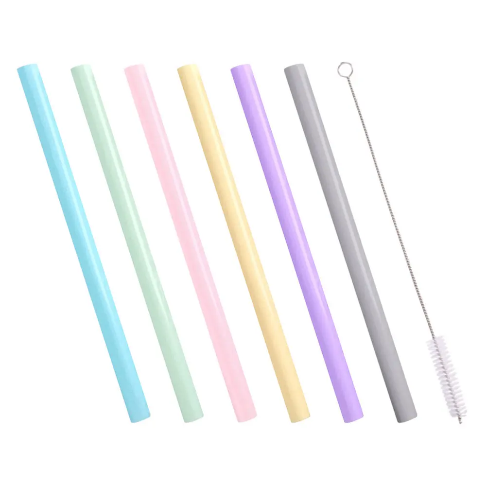

1 set Silicone Milk Tea Reusable Smoothie Drinking Straw For Camping Household Juice Portable Multi-Function Washable
