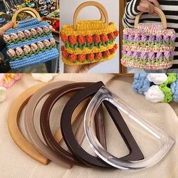 1 Pair Replacement DIY Woven Bag Purse Handbag Bag Handles D Ring Handle Handcrafted Accessories