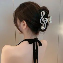 New note pearl rhinestone butterfly metal hair clip: Non slip grip, durable and fashionable, suitable for all hairstyles