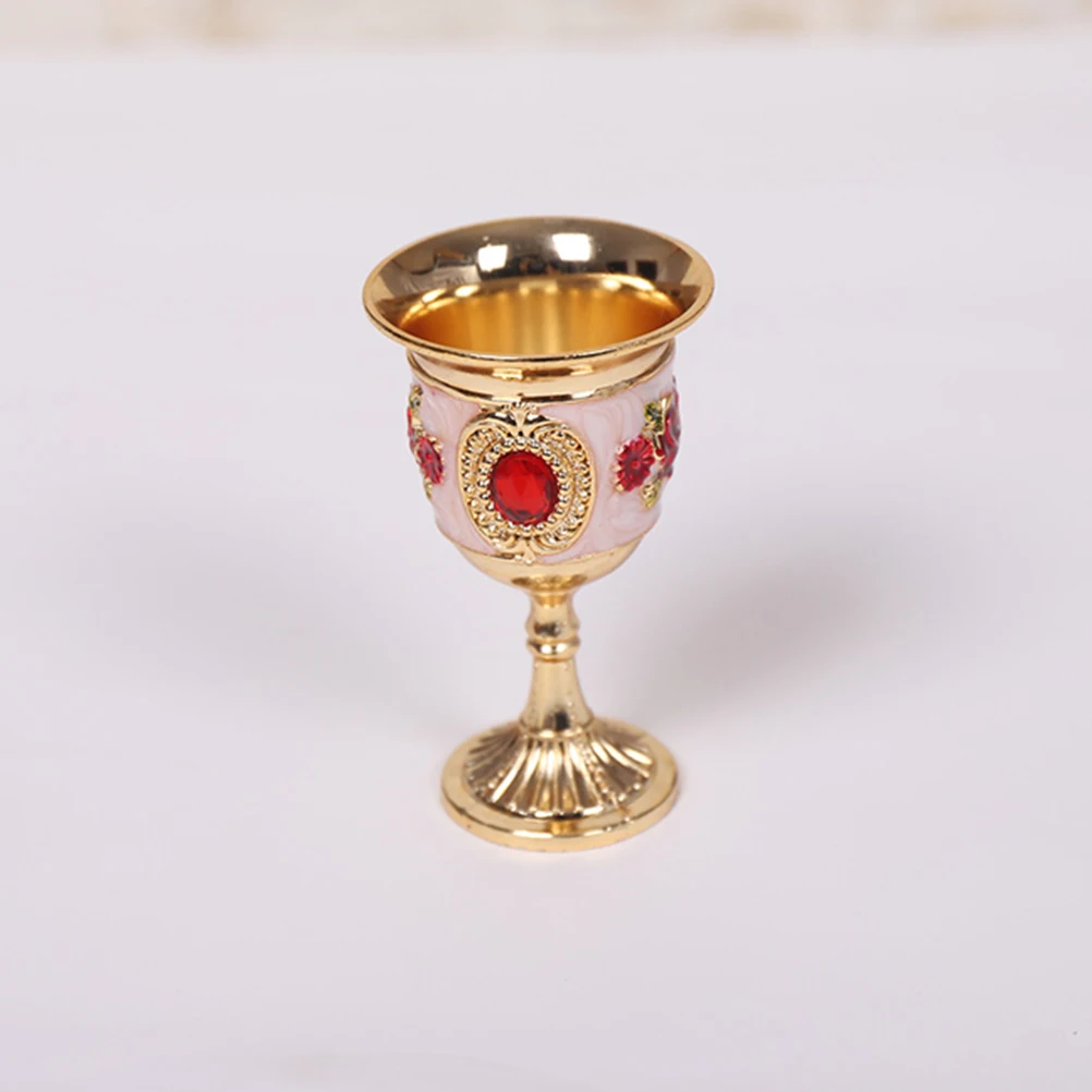 

Tall White Glass Goblet Unbreakable Metal Alloy Party Cup Stem Red Glass Acrylic Cocktail Large Wide Mouth Easy Clean