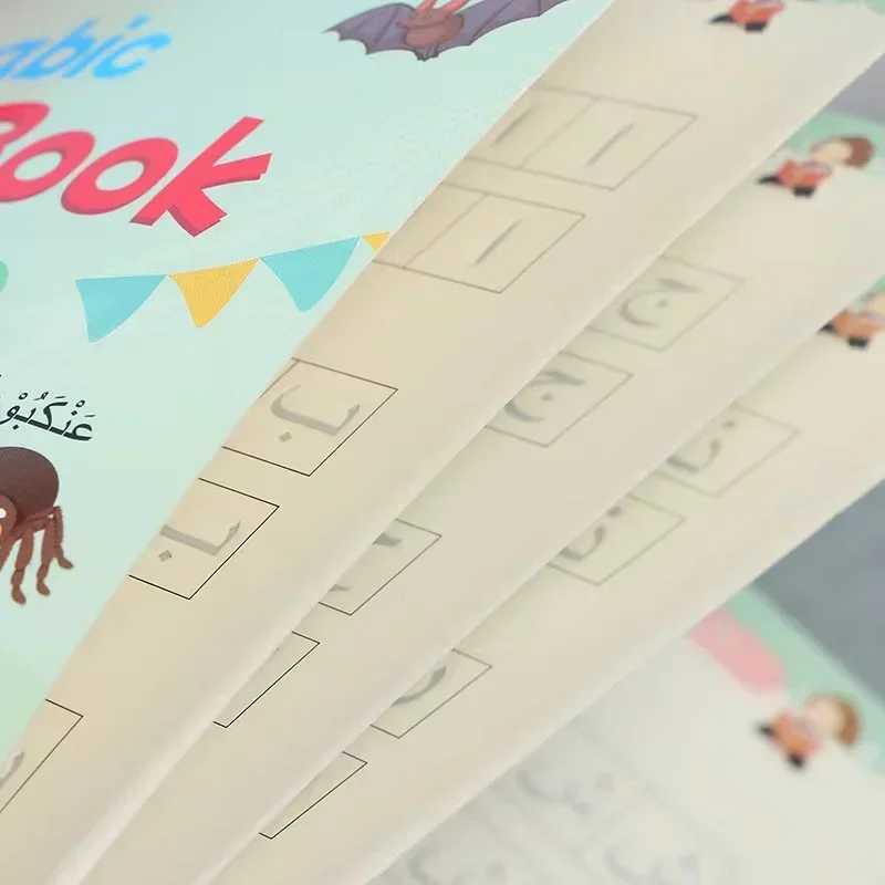 Kids Arabic Copybooks with Pen Practic Reusable Magical Writing Book Free Wiping Children Handwriting Early Learn
