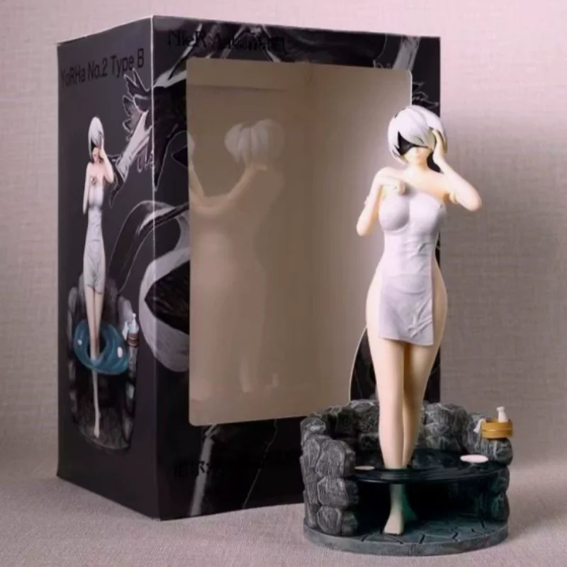 Estatua de escena de baño NieR Automata, modelo YoRHa Android con bañera, figura coleccionable de anime en caja de regalo