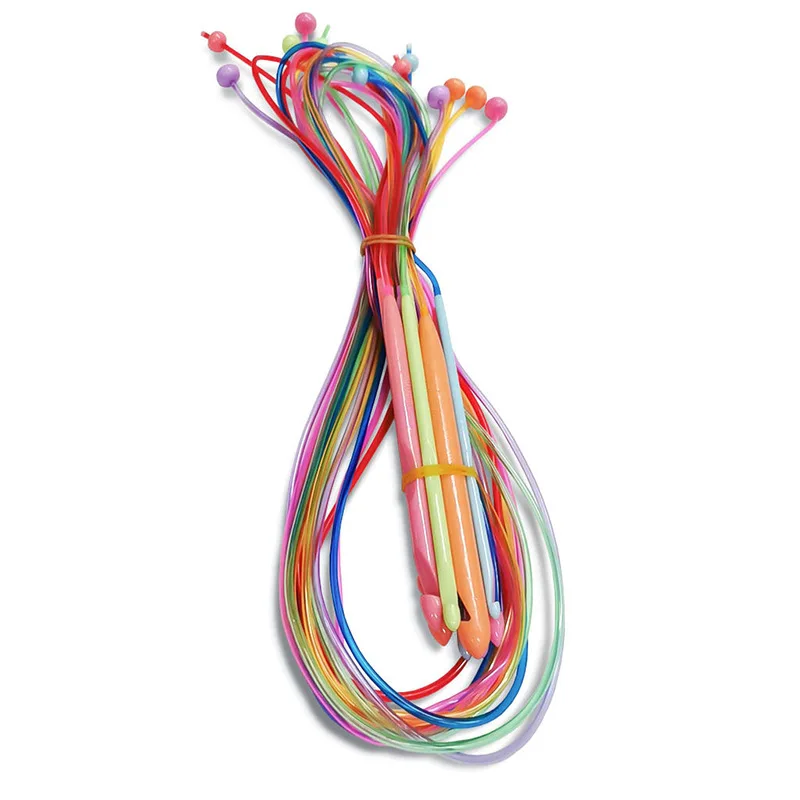 12 قطعة/المجموعة الملونة البلاستيك أنبوب مرن الأفغانية تونسي السجاد الكروشيه السنانير النسيج الإبر 120 سنتيمتر الحياكة أداة سترة الإبر #2