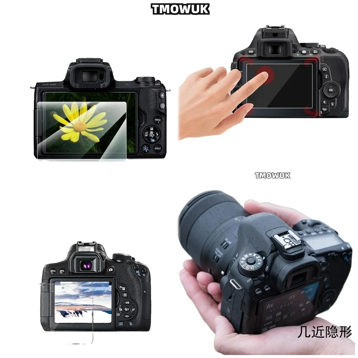 

For Canon EOSRP M6II M6 M50 M100, Bubble-Free Application, High Definition Clarity.