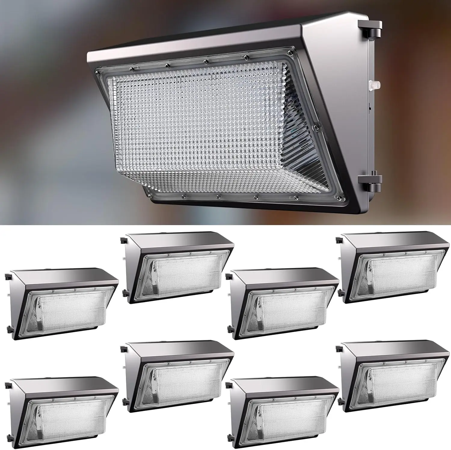 LED Wall Pack Lights, 100-277v Dusk to Dawn with Photocell, 18000Lm 5000K Daylight IP65 Waterproof Wall Moun