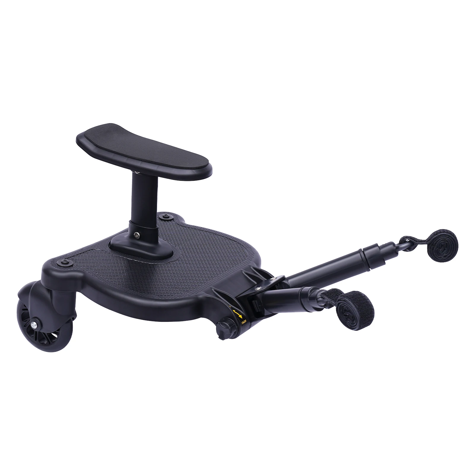 Pram Board Seat for Kids, 2-in-1 Stroller Ride-On Platform, Removable Seat, Wide Standing Board, 360° PU Wheels