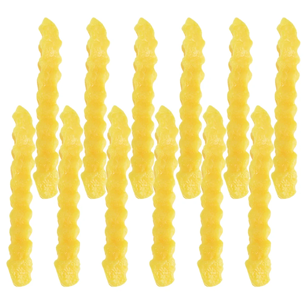 12 Pcs Simulated Corrugated French Fries Artificial Model Fried Props Realistic Look Chips Simulation Kitchen Pvc Food