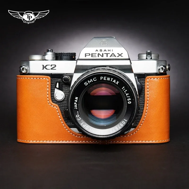 คุณภาพสูง Handmade ของแท้หนังกระเป๋ากล้อง Body กล่องสําหรับ Pentax K2 LX MX SUPER กล้องฟิล์ม