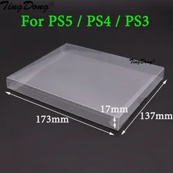 TingDong 10pcs Clear transparent box cover For PS5 For PS4 For PS3  game card collection display storage PET protective box