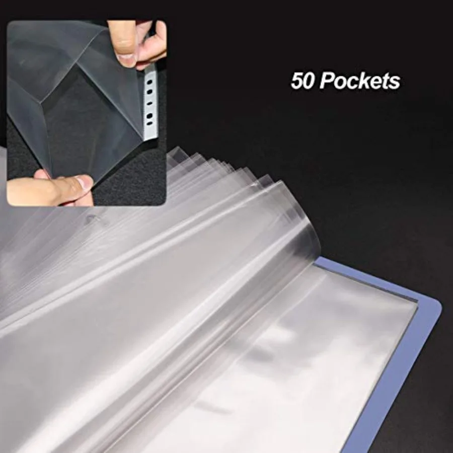 Transparente Papier-Aktenblattschutz, A4-Format, 8,5 x 11 Ih, transparente Seitenhüllen, 5 °C, 2,4 mm Dicke, Dokumenten-Augivierungsaufbewahrung, O