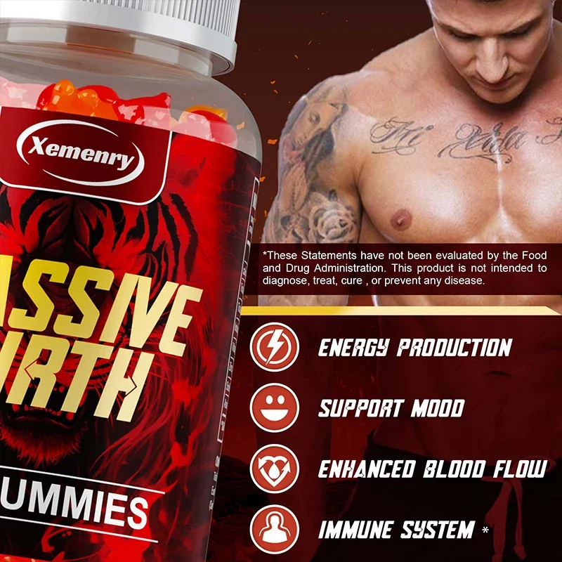 علكات كبيرة الحجم للرجال - معزز حيوية الرجال، زيادة الحجم والقدرة على التحمل، تعزيز القوة والثقة نباتي #6