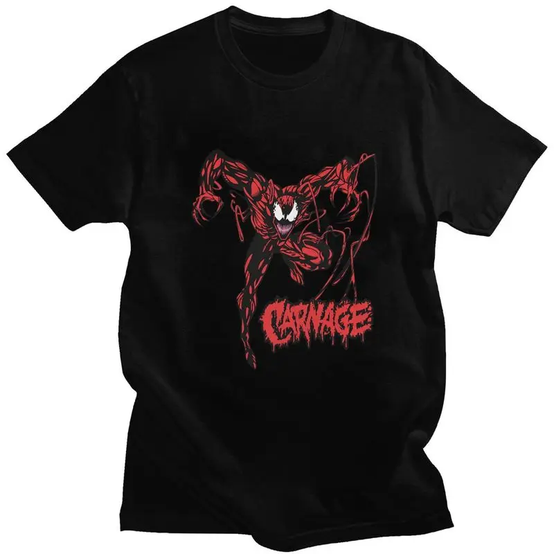 Custom Venom Carnage Jumping Down T Shirt Men Tshirt Casual Tees Short Sleeve T-shirt Slim Fit Clothing Gift