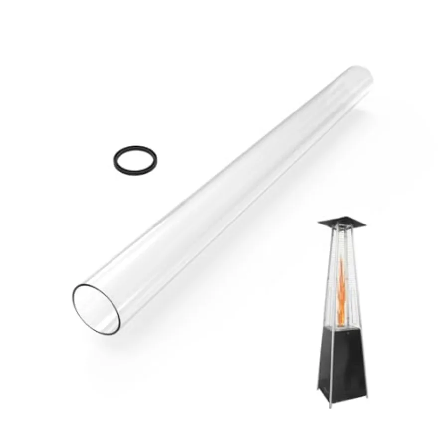 

Patio Heater Glass Tube Replacement 49.5" x 4" One-Piece Quartz Glass Tube for 87" Tall 4-Sided Pyramid Heaters Replacement Par