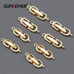 GUFEATHER,6pcs/lot,MA75,jewelry accessories,nickel free,18k gold plated,copper,hooks,clasp of bracelet necklace,jewelry making