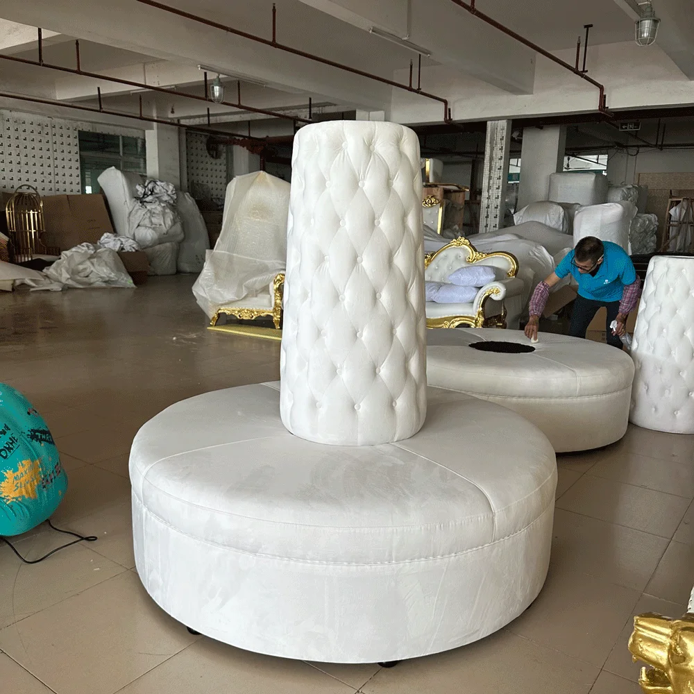 Wholesale Beige Wedding Sofa Loveseat Stage Background Decoration Home Furniture