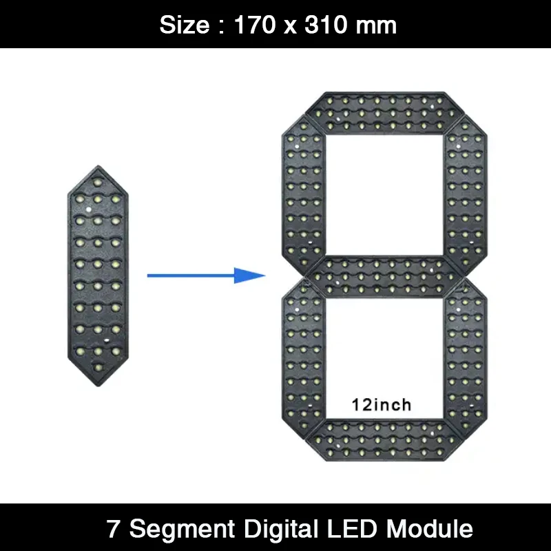 

4Pcs/Lot Waterproof Number LED 7 Segment Module 12 inch for Digits