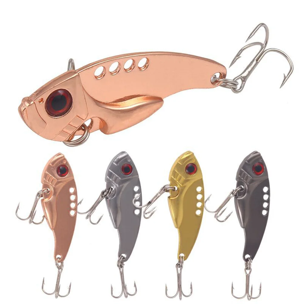 8pcs Metal Bait Creative Fishing Lures Freshwater Hard Bait Fishing Lures Fishing Supplies(Black, Golden, Silver and Rose Gold,