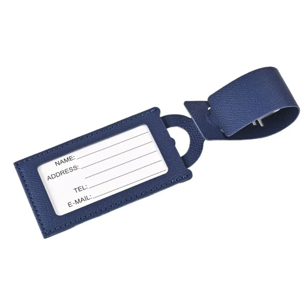 Étiquette de bagage en cuir PU, carte d'information, étiquette d'adresse, étiquette de valise d'avion, pendentif de sac à dos, étiquette de nom de bagage