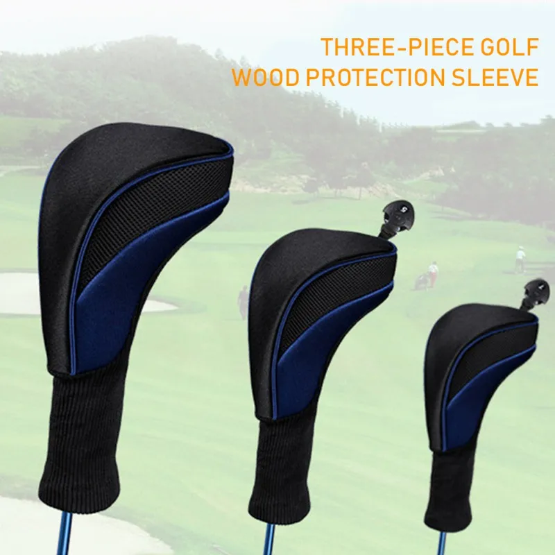 3pcs Set Golf Head Covers Driver Fairway Wood Headcovers For Golf Club Rods Head Protectors Golfs Clubs Holder