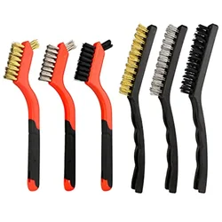 Small Wire Brushes for Cleaning Rust, Brass, Stainless Steel,Curved Scratch Brush for Rust, Dirt,Cleaning Brush Set-7,9 Inches