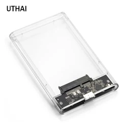 UTHAI G06 USB3.0/2.0 HDD Enclosure porta seriale da 2.5 pollici SATA SSD custodia per disco rigido supporto custodia per HDD esterno Mobile trasparente da 6TB