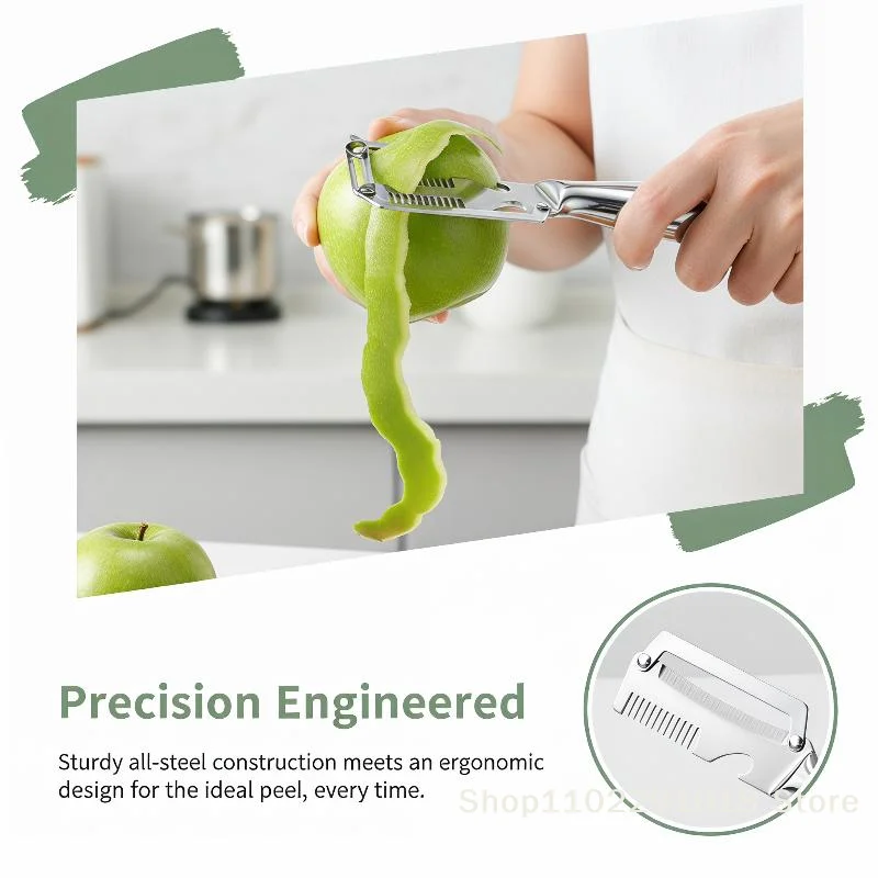 Multifunctional 3-in-1 Stainless Steel Peeler Vegetable & Fruit Slicer Shredder Versatile Kitchen Tool For Peeling Shredding