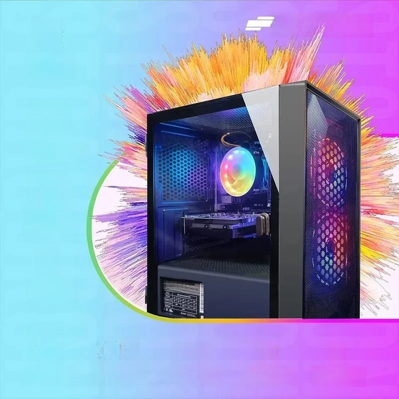 HOME.HOME.PC desktop da gioco precostruito, AMD Radeon RX 550 4G GDDR5, Core I5 3,3 Ghz fino a 3,7 Ghz, 16G Ram, SSD 512G, WiFi