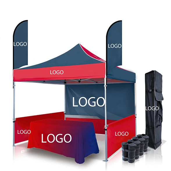 Custom advertising canopy tent gazebo aluminium outdoor event black folding pop up trade show tent with logo