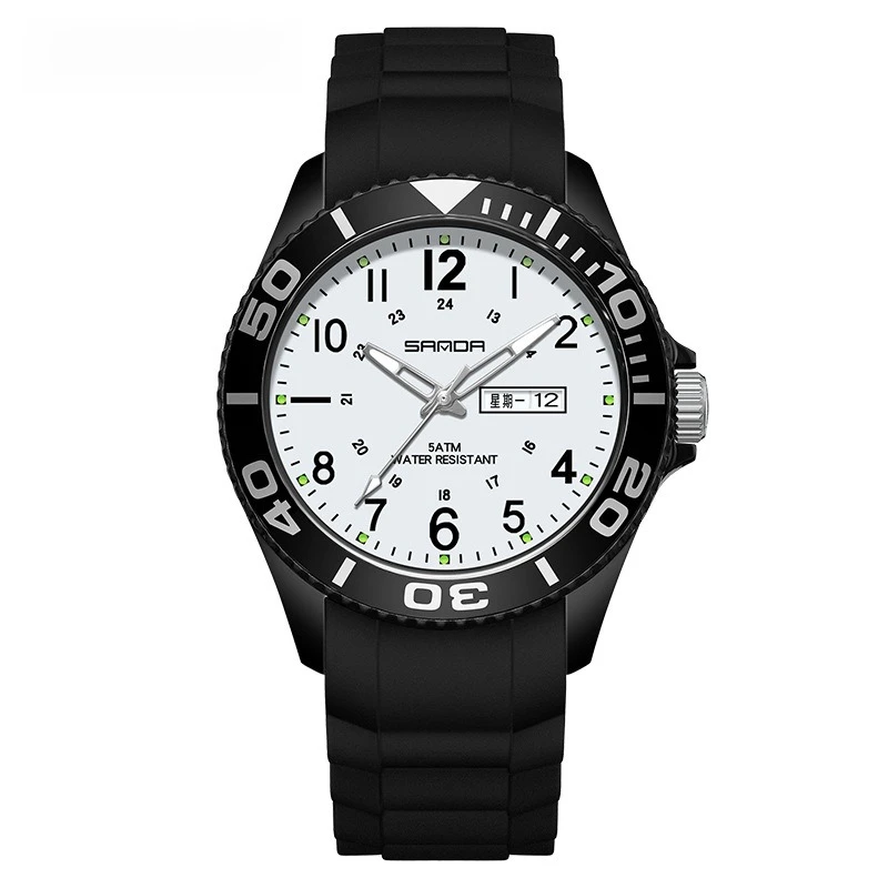 

SANDA Medium Fashion Casual Simple Personality Night Vision Fluorescent Digital Watch Double Display Calendar Quartz Watch