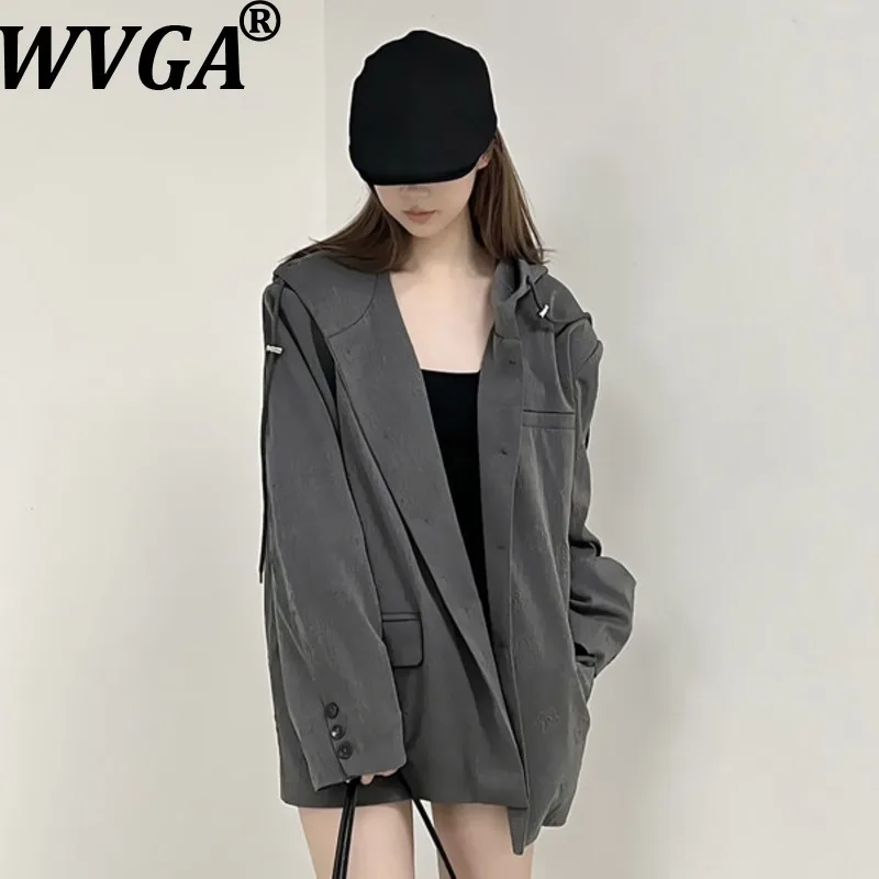 

WVGA весна осень новый мужской модный пиджак с цветочным принтом и капюшоном нишевый шикарный повседневный уличный пиджак с длинными рукавами Ins Y2K W15417