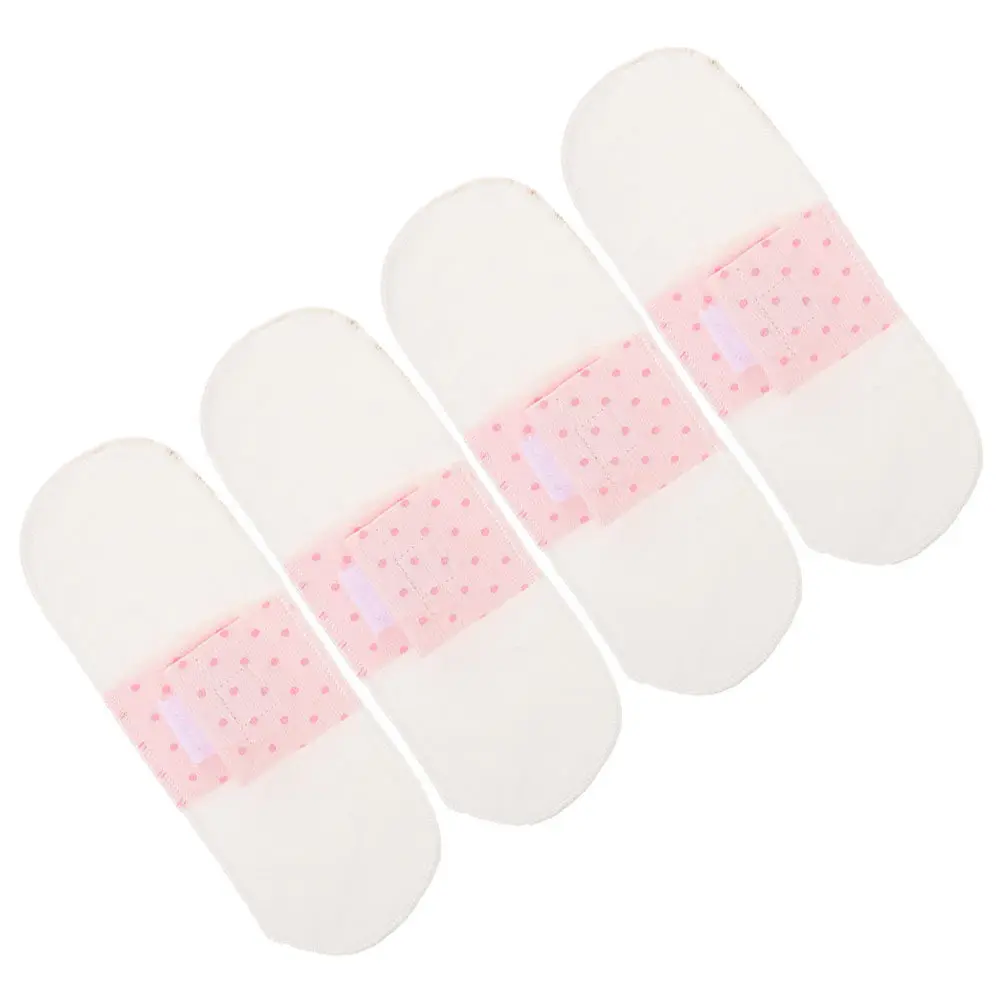 4pcs Reusable Cotton Menstrual Cloth Pad Inserts – Soft, Breathable & Washable Period Liners for Women