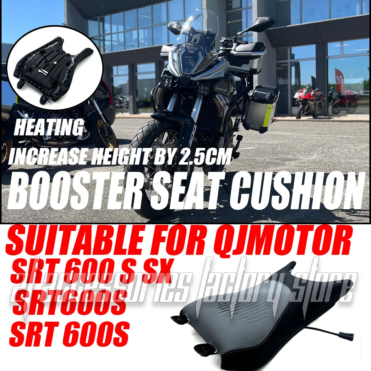 

Подходит для SRT 600 S SX SRT600S SRT 600S SRT600 S Xinjiang, аксессуары для мотоциклов, удобное сиденье с подогревом 2,5 см