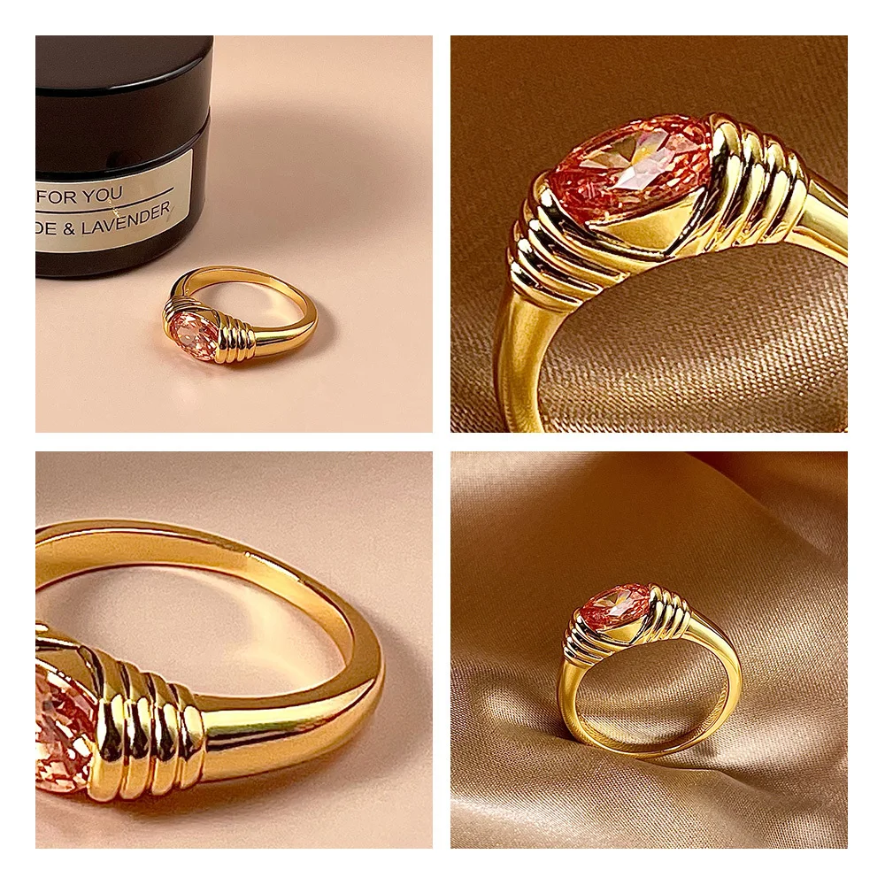 ENFASHION Zircon Elegant Rings For Women Gold Color Engagement Ring 2021 Fashion Jewelry Party Anillos Mujer Wholesale R214102