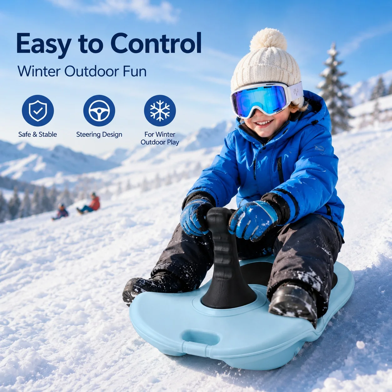 Children's Snowboard Sled, Double-Board Winter Toy, Frost-Resistant Cold-Resistant, Stable Wide Base, Outdoor Snowboarding Fun