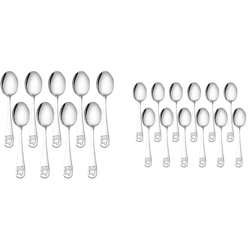 

Детские Ложки из нержавеющей стали, детские столовые ложки, безопасные столовые приборы для детей и малышей, набор детской посуды