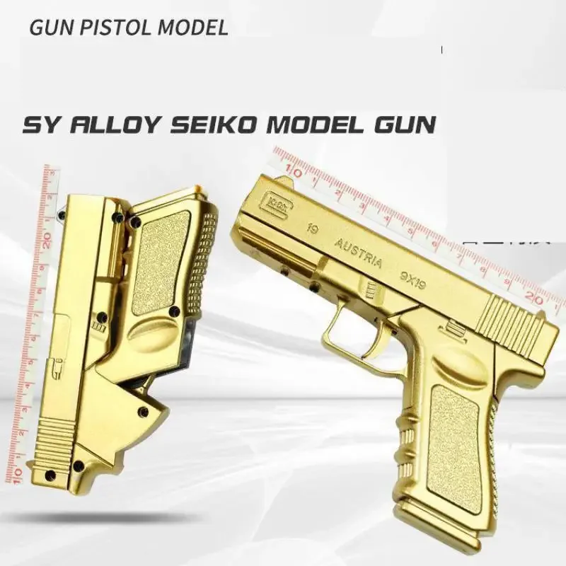 Pistola de balas suaves, pistola de juguete Glock plegable, modelo de pistola, Mini pistola de aleación para adultos, colección de decoración, pistola falsa de juguete para niños A478