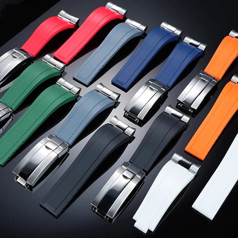 Correa de goma suave de 20mm, 21mm y 22mm para Tudor 39mm 1958 BB58 Black Bay Panda Pro, correa de reloj con escudo negro, pulsera Linker de extremo de acero