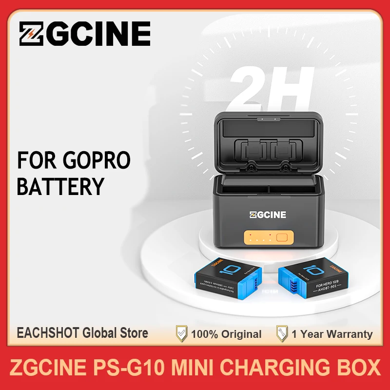 Zgcine PS-G10 Mini For GoPro Hero 10/8 Battery Charging Case for Power Bank 5200mAh Charge for Phone DJI OSM