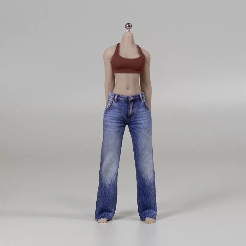 1/12 Maßstab, Damen-T-Shirt mit U-Ausschnitt und langen Ärmeln, bedruckte Jeans, Kleidung und Accessoires für 6-Zoll-Actionfiguren, Romankey Figma SHF Modell. – Detail 8