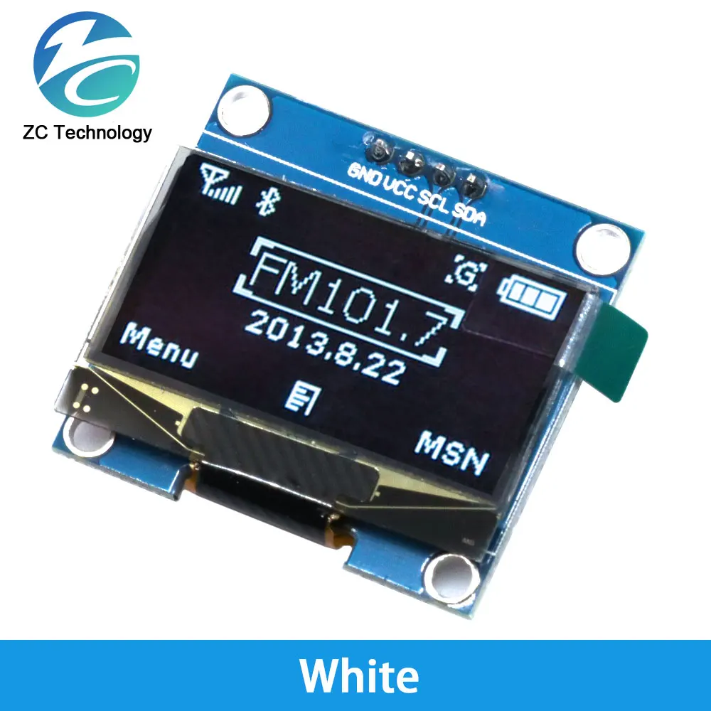 Imagem -06 - Módulo Oled Branco e Azul Cor 128x64 1.3 Polegada Oled Lcd Módulo de Exibição Led para Arduino 1.3 Iic Comunicar Peças 1.3