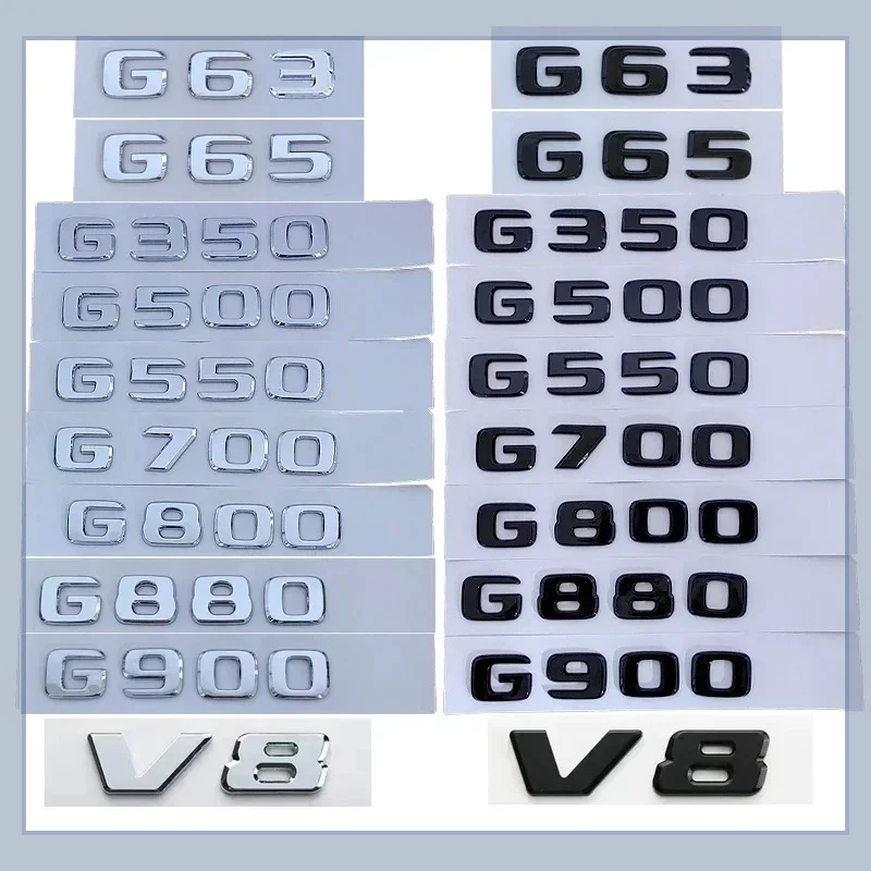 ABS Car Trunk Letters Logo Emblem Badge Decals Sticker For G Class G55 G63 G65 G350 G500 G550 W461 W463 W464 G700 V8 Accessories