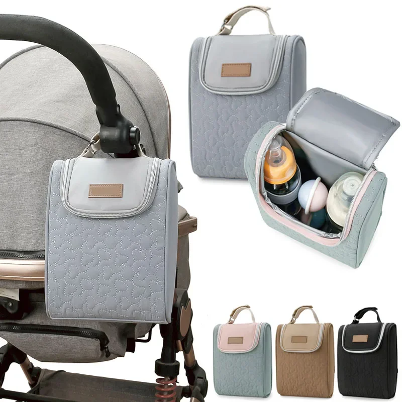 Baby Bottle Warmer Bag Baby Feeding Waterproof Insulated Lunch Bag Outing Mommy Bags Stroller Hanging Bag Cup Drinks Storage Box