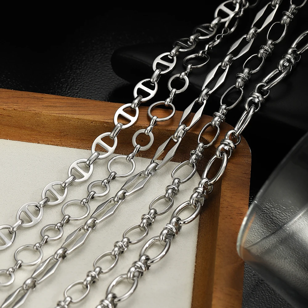 1 Meter 304 Stainless Steel Chunky Knot Big Chains Handmade Chains DIY Men Hip Hop Jewelry Making Necklace Bracelet Accessories