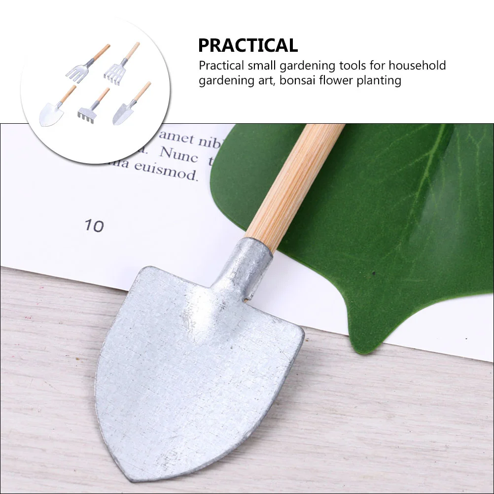 5 Pcs Mini Garden Tools Home Transplanting Shovels Multi-purpose Small Photo Props Iron Household Child Toy