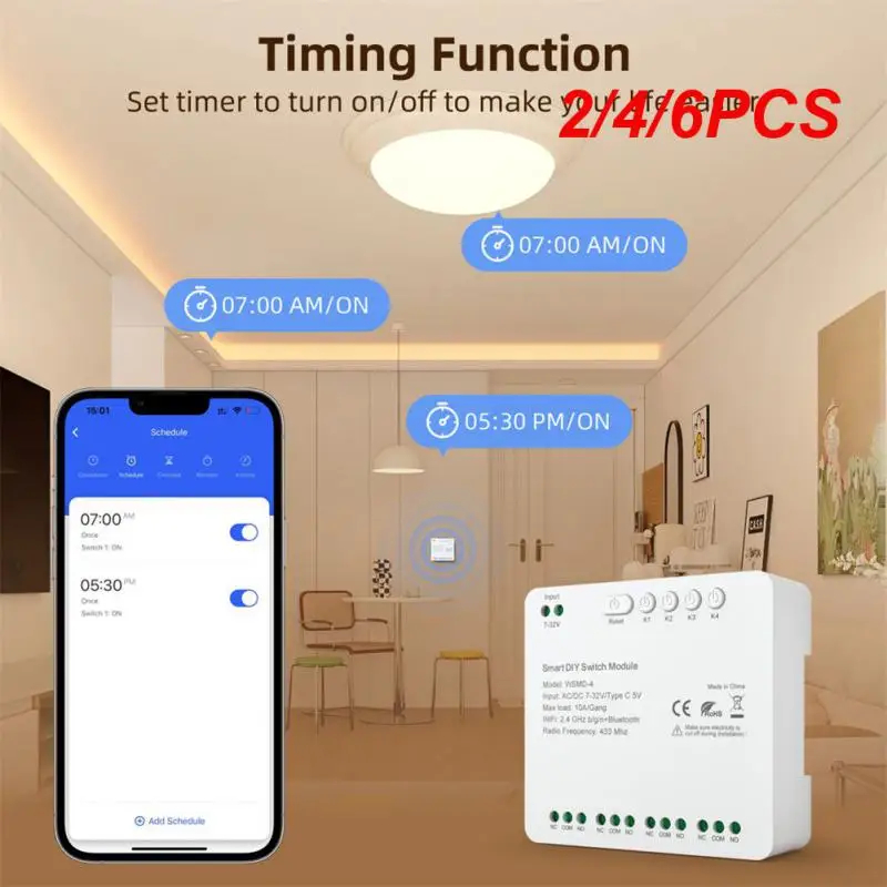 

2/4/6PCS Smart High-performance Remote Control Easy To Use Versatile Convenient Advanced Smart Switch With Rf433 Technology Wifi