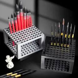 Detachable Plastic Pen Holder 96 Holes Paint Brush Holder Portable Pencil Stand Painting Brush Storage Storage Box Stationery