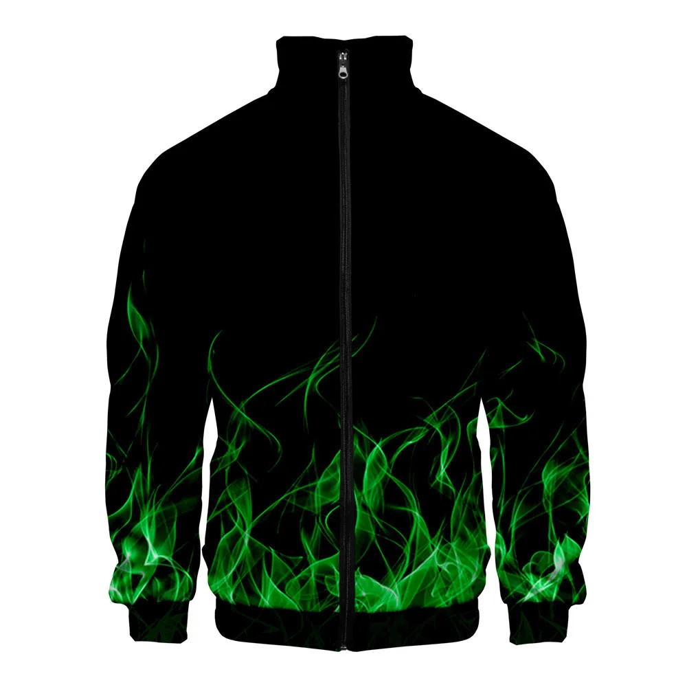 

Coats Colorful Flame 3D Stand Collar Zipper Jacket Men Casual Long Sleeve Sweatshirt Fashion men Clothes Cosplay Costume